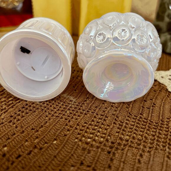 Mini Moon & Star Carnival Tuscan Pink Courting Fairy Lamps – Weishar Glass USA - Picture 2 of 5